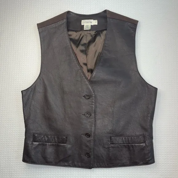 J. Crew Leather Vest Size Small