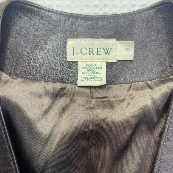 J. Crew Leather Vest Size Small