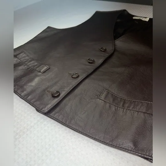 J. Crew Leather Vest Size Small
