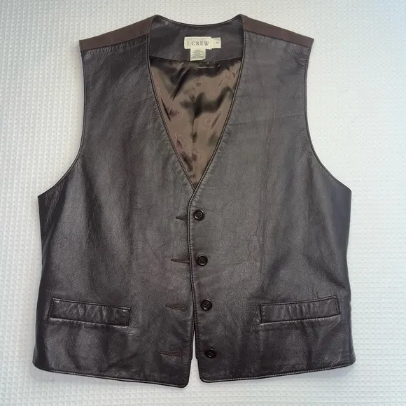 J. Crew Leather Vest Size Small