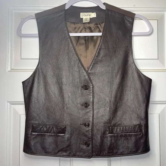 J. Crew Leather Vest Size Small