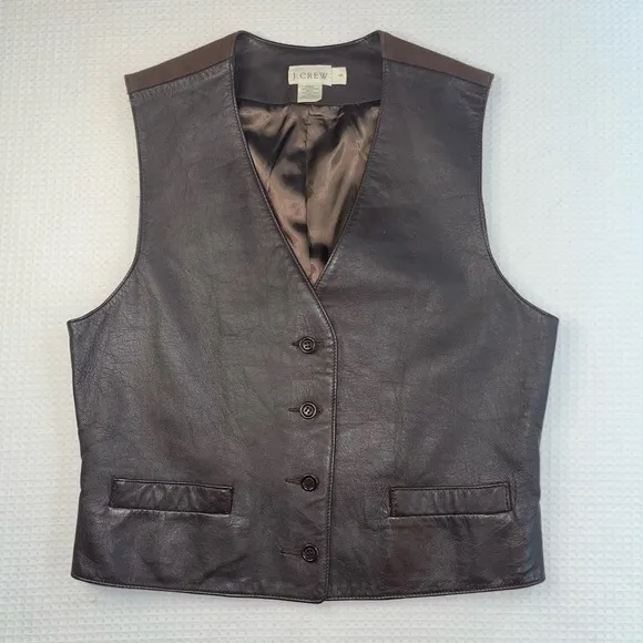 J. Crew Leather Vest Size Small