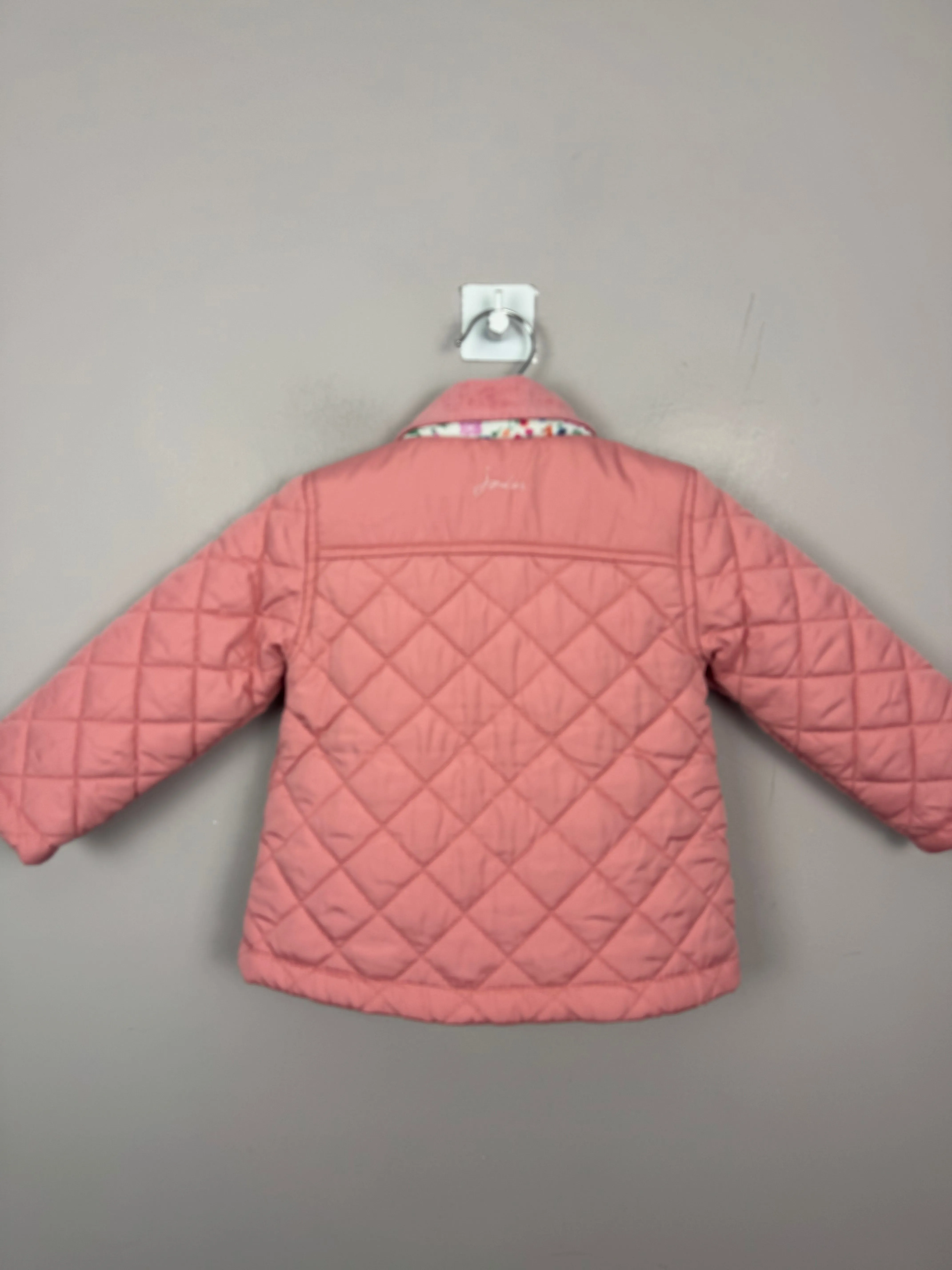 Joules Peach Quilted jacket 9-12m