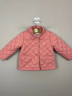 Joules Peach Quilted jacket 9-12m