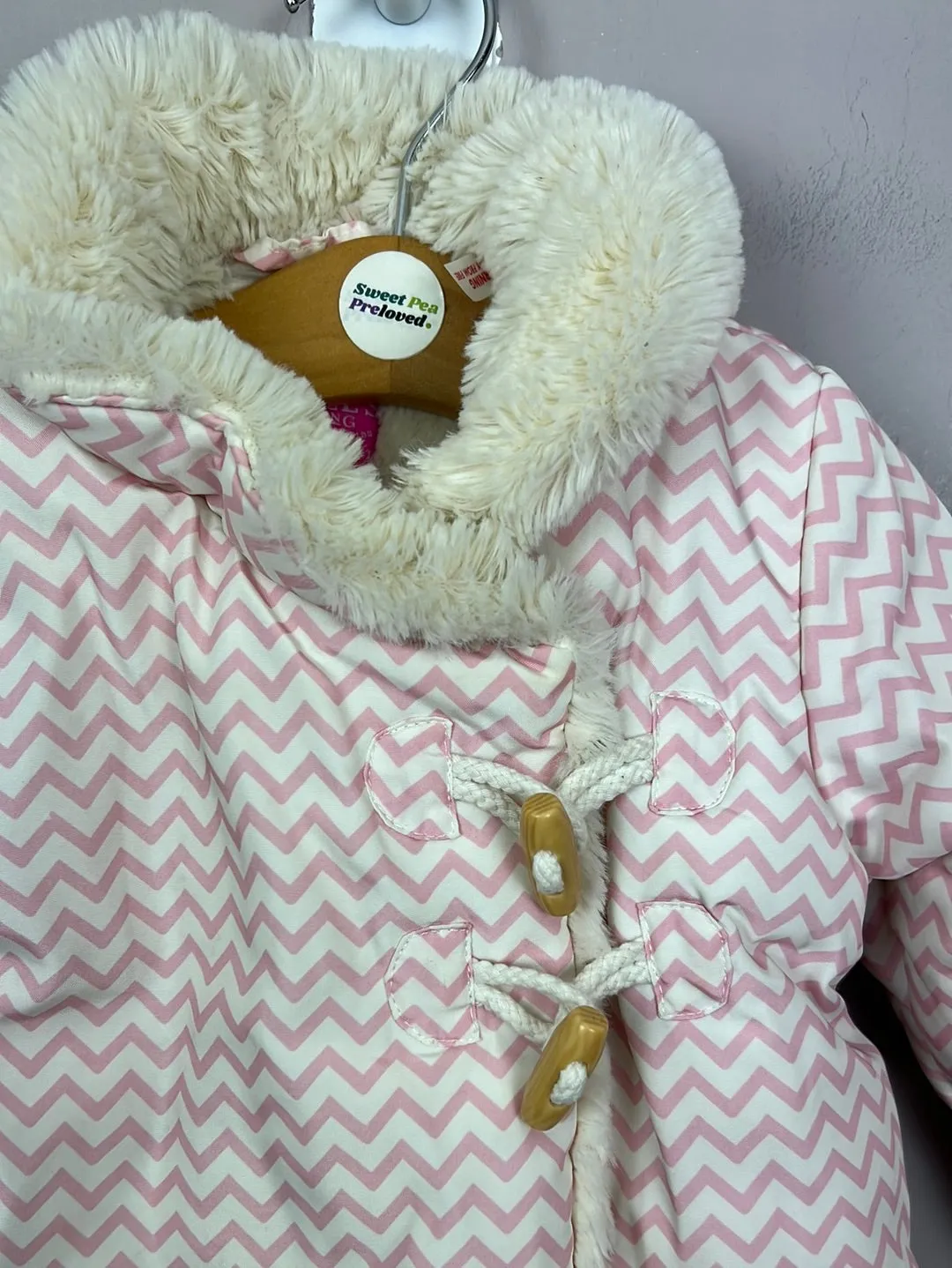 Joules zig zag fleece lined jacket 6-9m