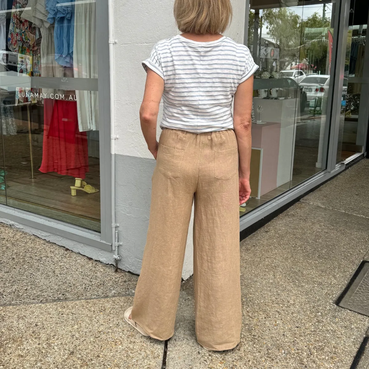 Jude Linen Pants (Taupe)
