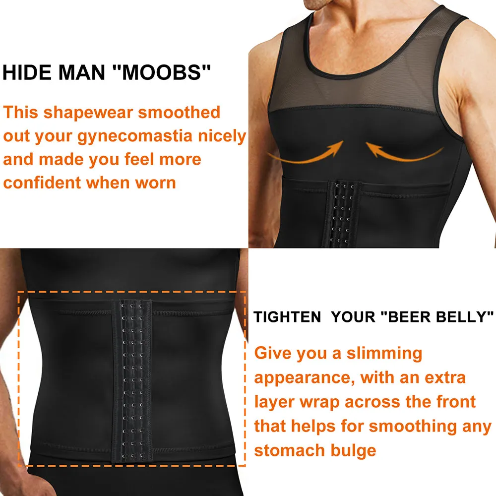 Junlan Moobs Binder Tight Vest with Adjustment Waist Trimmer