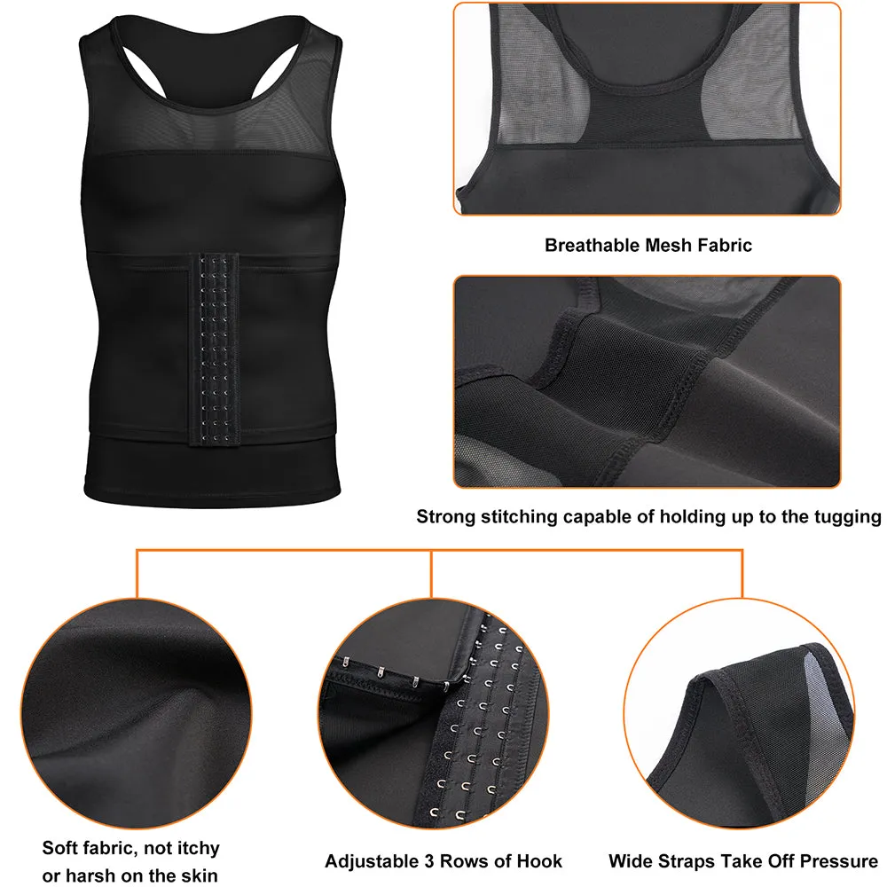 Junlan Moobs Binder Tight Vest with Adjustment Waist Trimmer