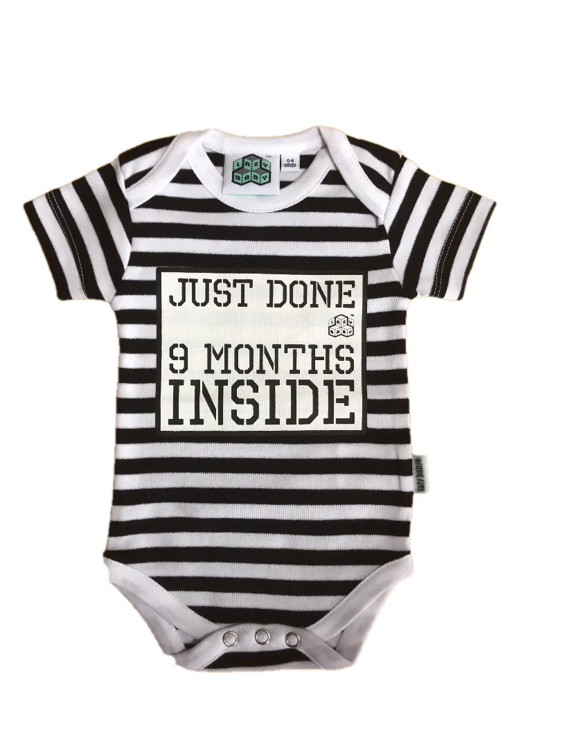 Just Done 9 Months Inside® Onesie Gift Set - Baby Shower Gift - Vest, Hat and Socks Bundle