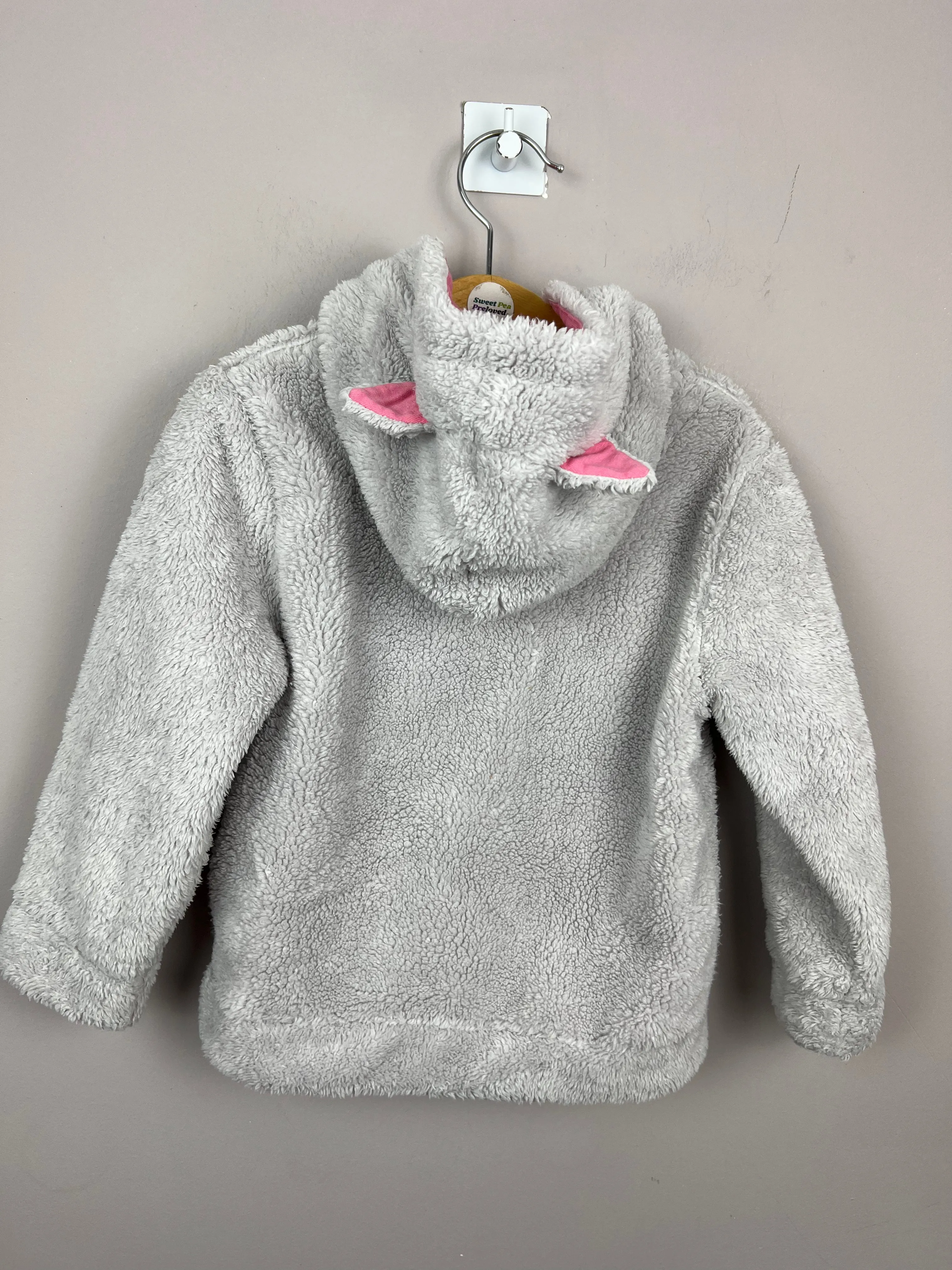 Kite Kitten ear grey fleece jacket 2y