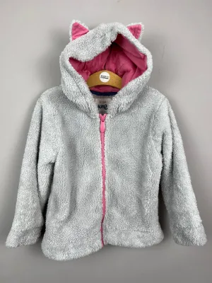 Kite Kitten ear grey fleece jacket 2y