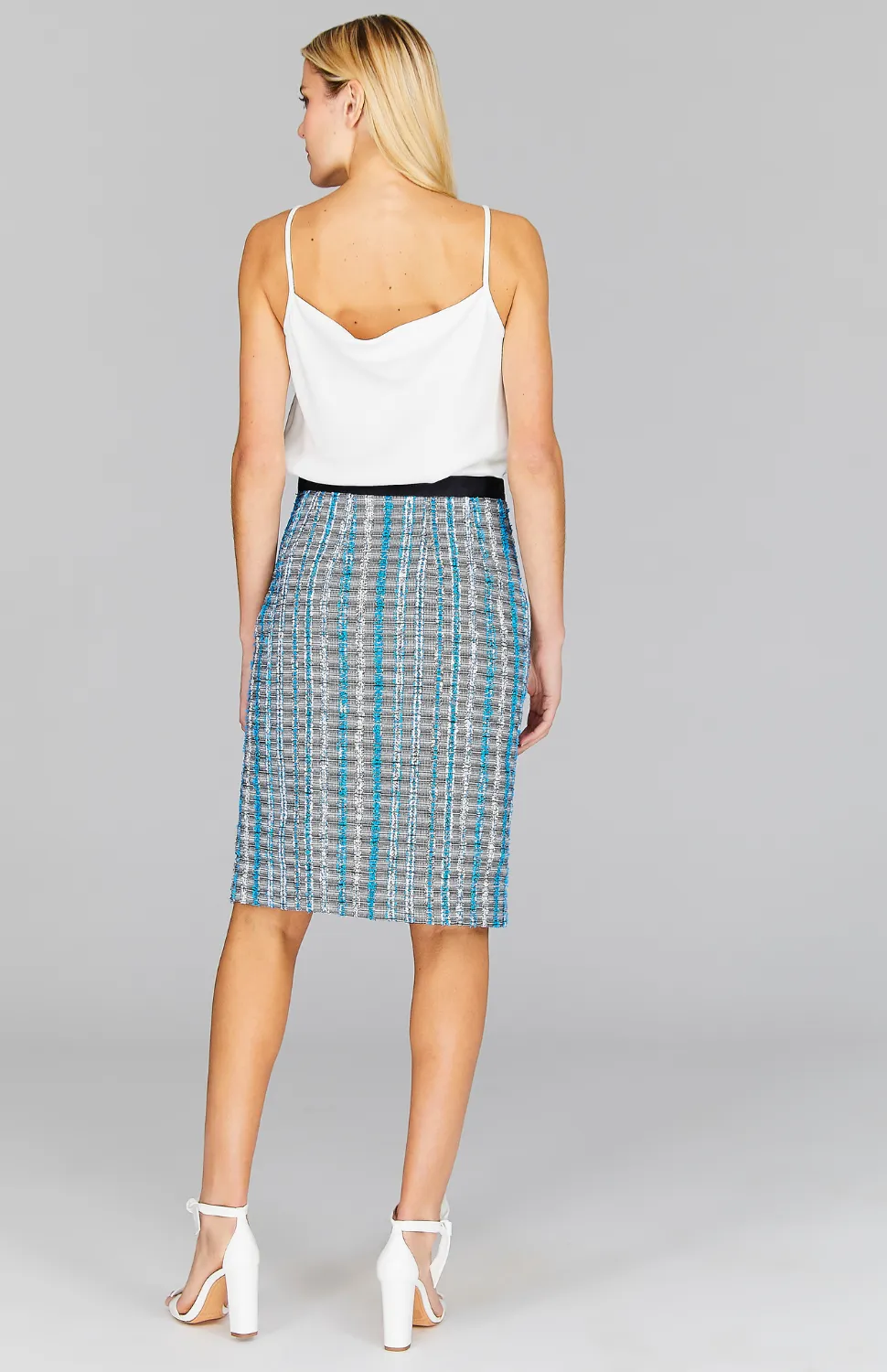 Kyoto Tweed Narrow Skirt w/Slit