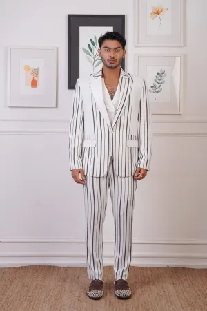 Layers Strip Blazer Set