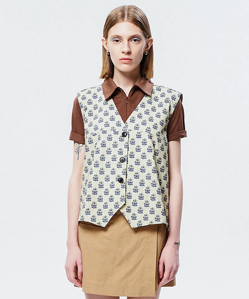 LE SONNET Forget Me Not Vest - Beige