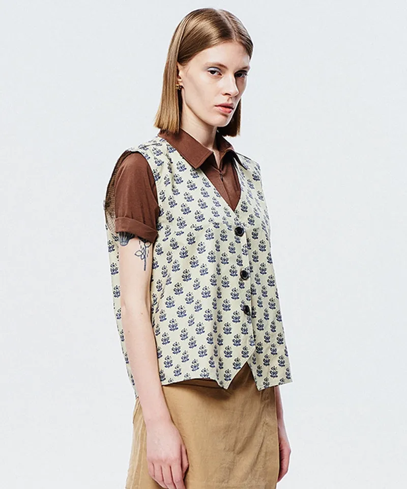 LE SONNET Forget Me Not Vest - Beige