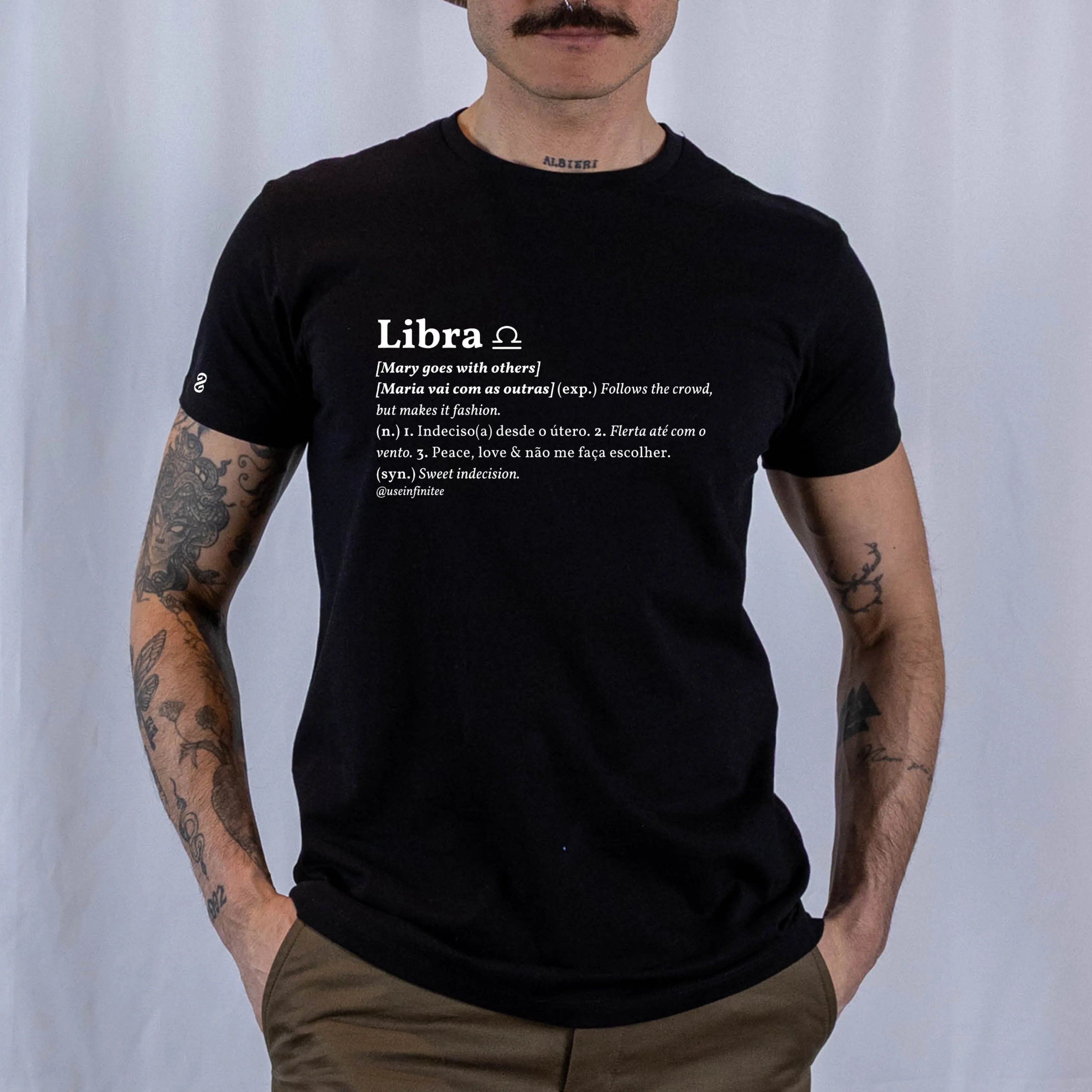Libra Basic White/Black Unisex T-shirt