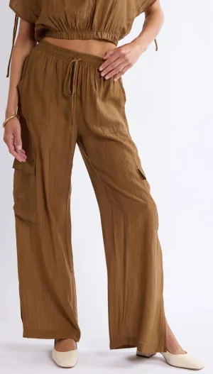 LIGHT A FIRE CRINKLED CARGO PANTS