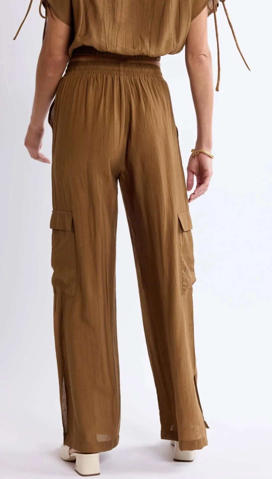 LIGHT A FIRE CRINKLED CARGO PANTS