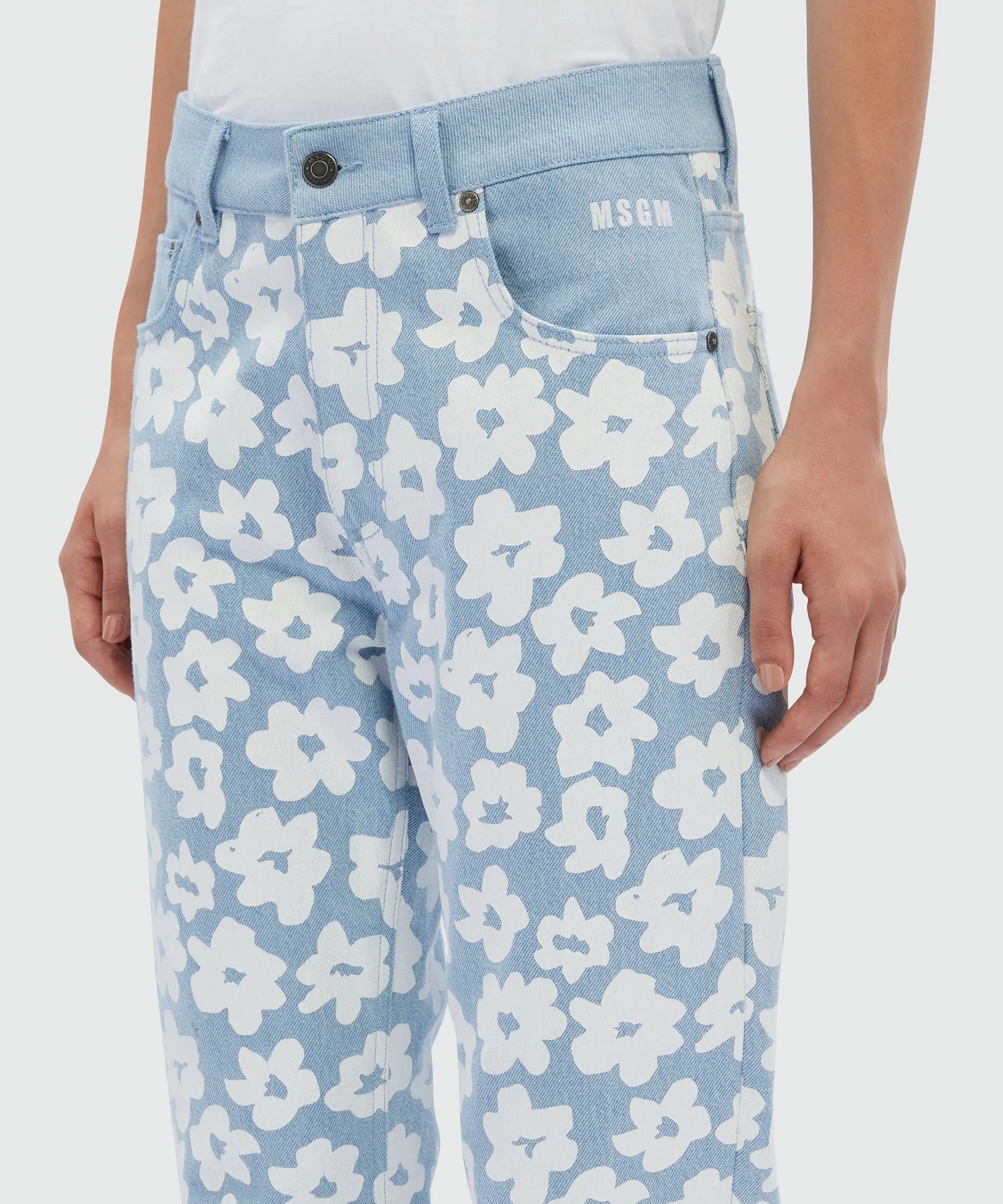 Light Blue Floral Pants