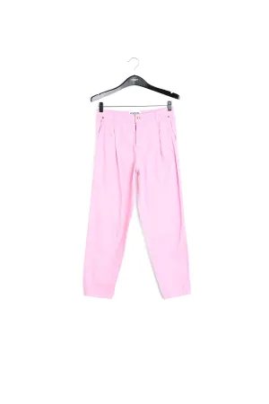 Light pink loose-fit denim pants