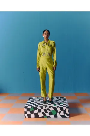 LIME MINI CHECK PANTS