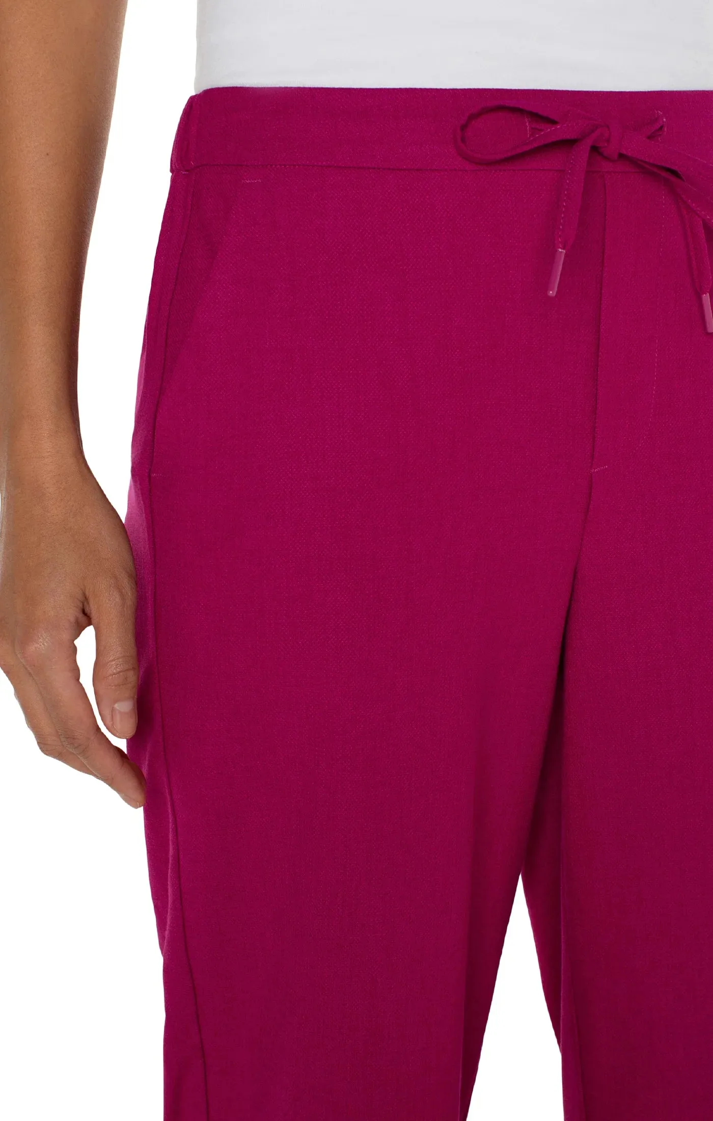 Liverpool Pull On Wide Leg Crop Trouser - Fuchsia Kiss