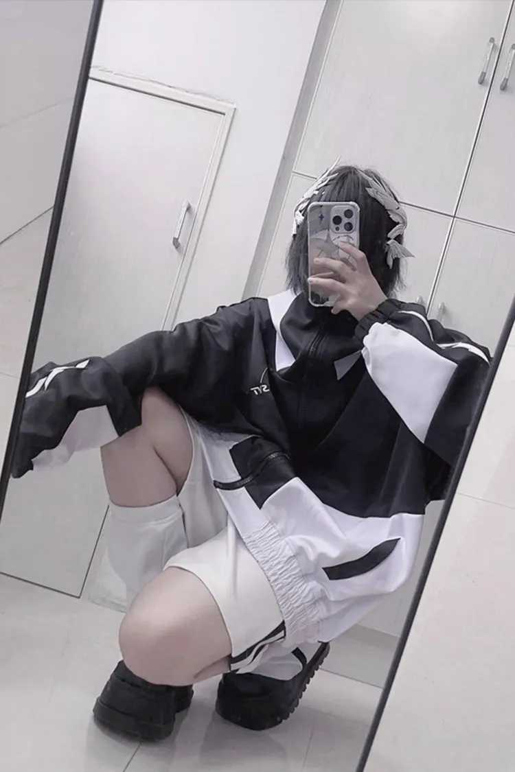 Lovely Long Sleeves Print Jirai Kei Sports Coat 2 Colors