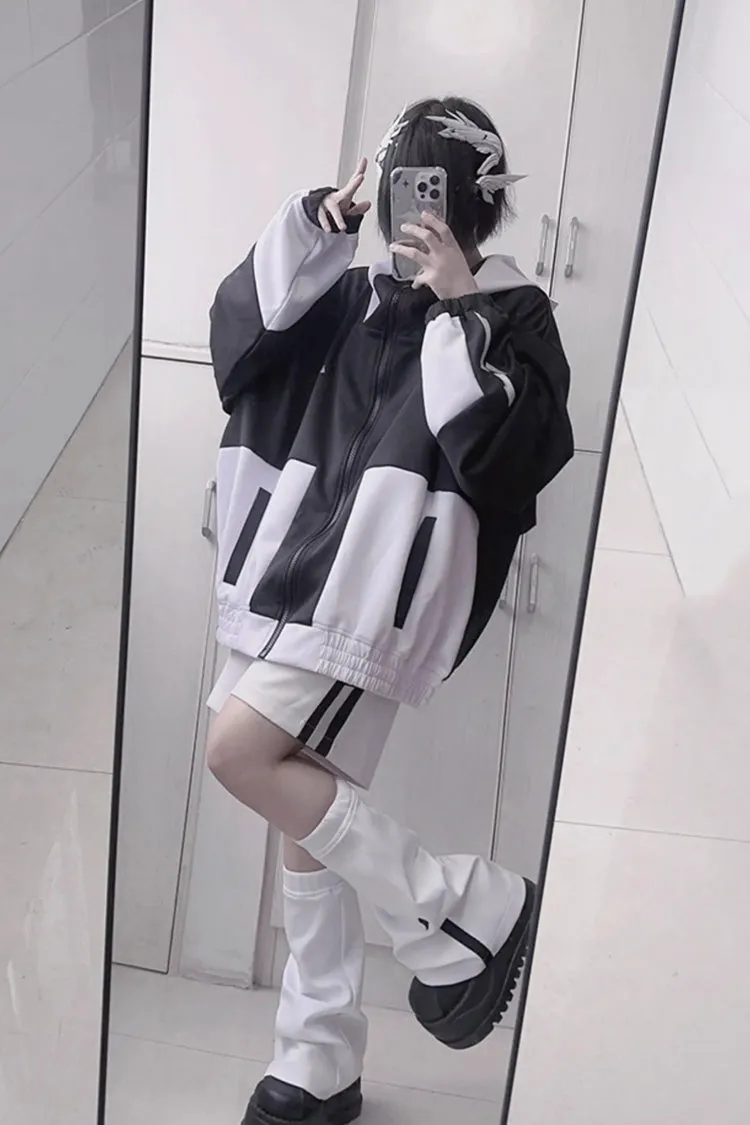 Lovely Long Sleeves Print Jirai Kei Sports Coat 2 Colors