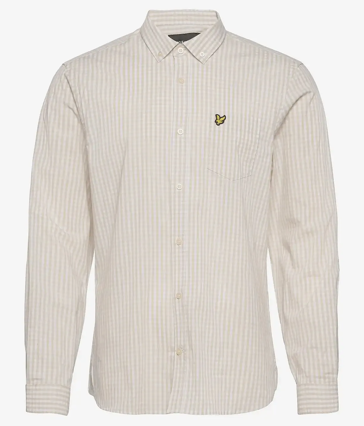 Lyle & Scott Slim Fit Gingham Shirt White Sesame