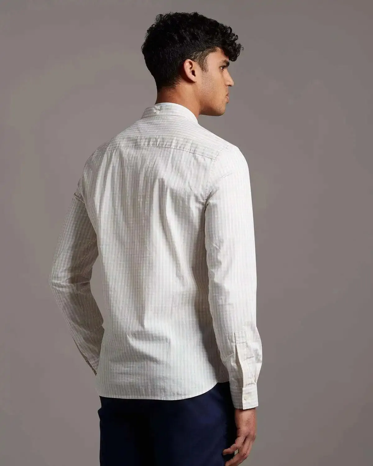 Lyle & Scott Slim Fit Gingham Shirt White Sesame