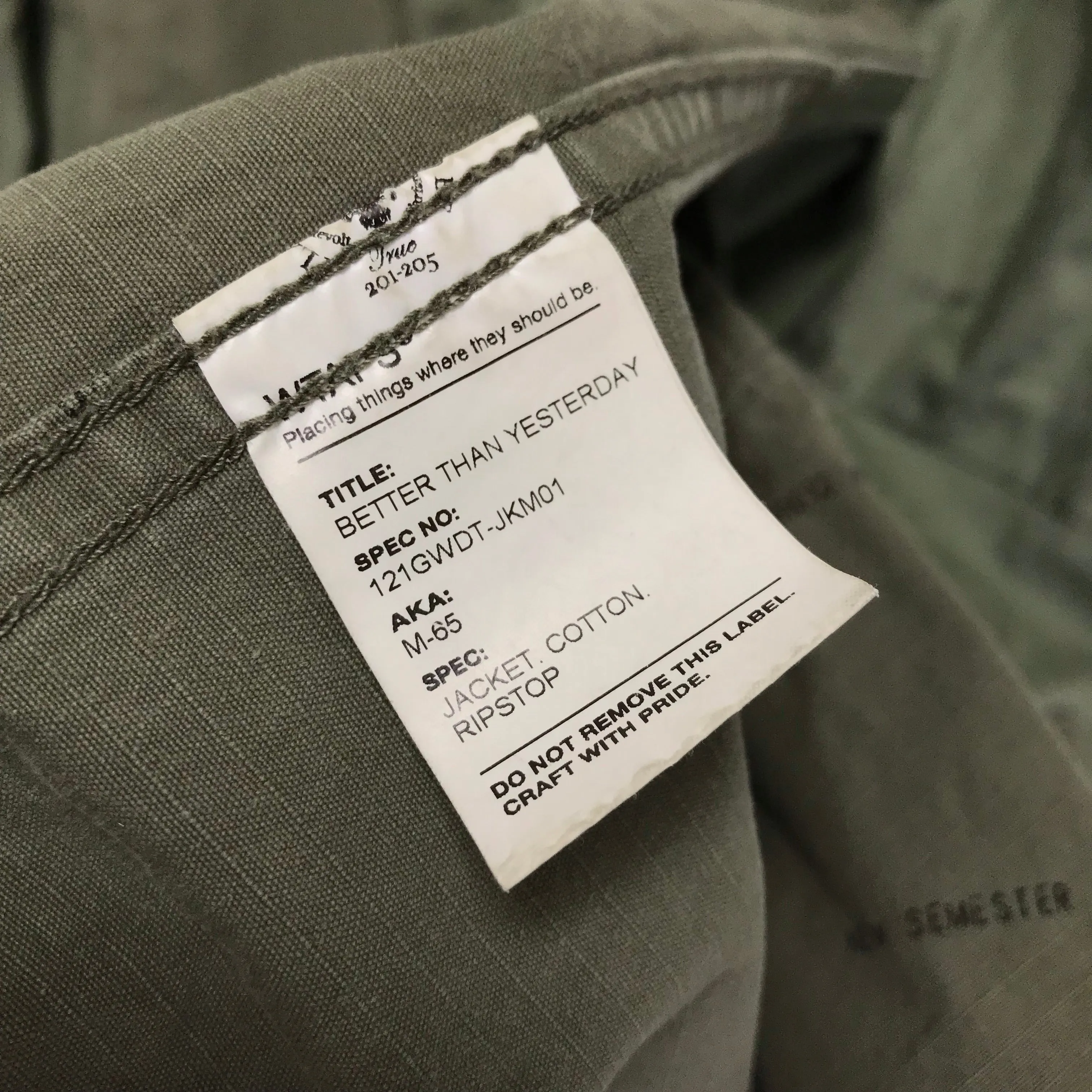 [M] WTaps12SS Ripstop M-65 Jacket Olive