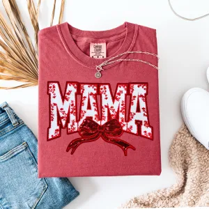 Mama (Red) Chenille Patch Graphic Tee