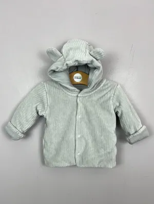 M&S grey ribbed velour jacket 0-3m