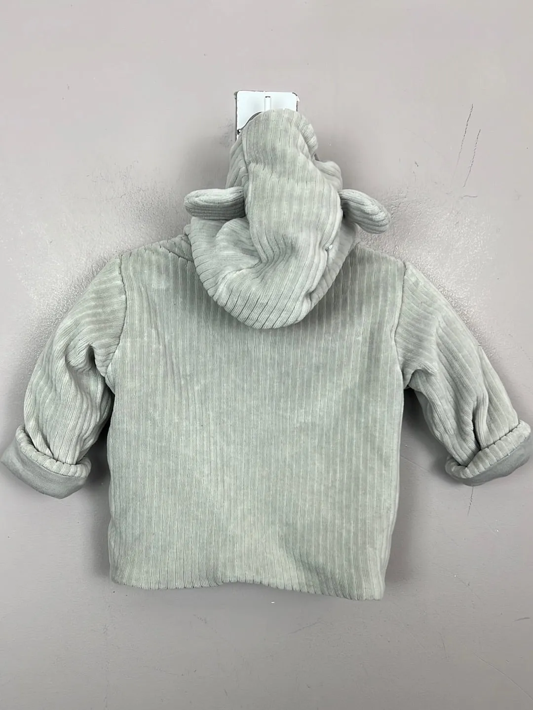 M&S grey ribbed velour jacket 0-3m