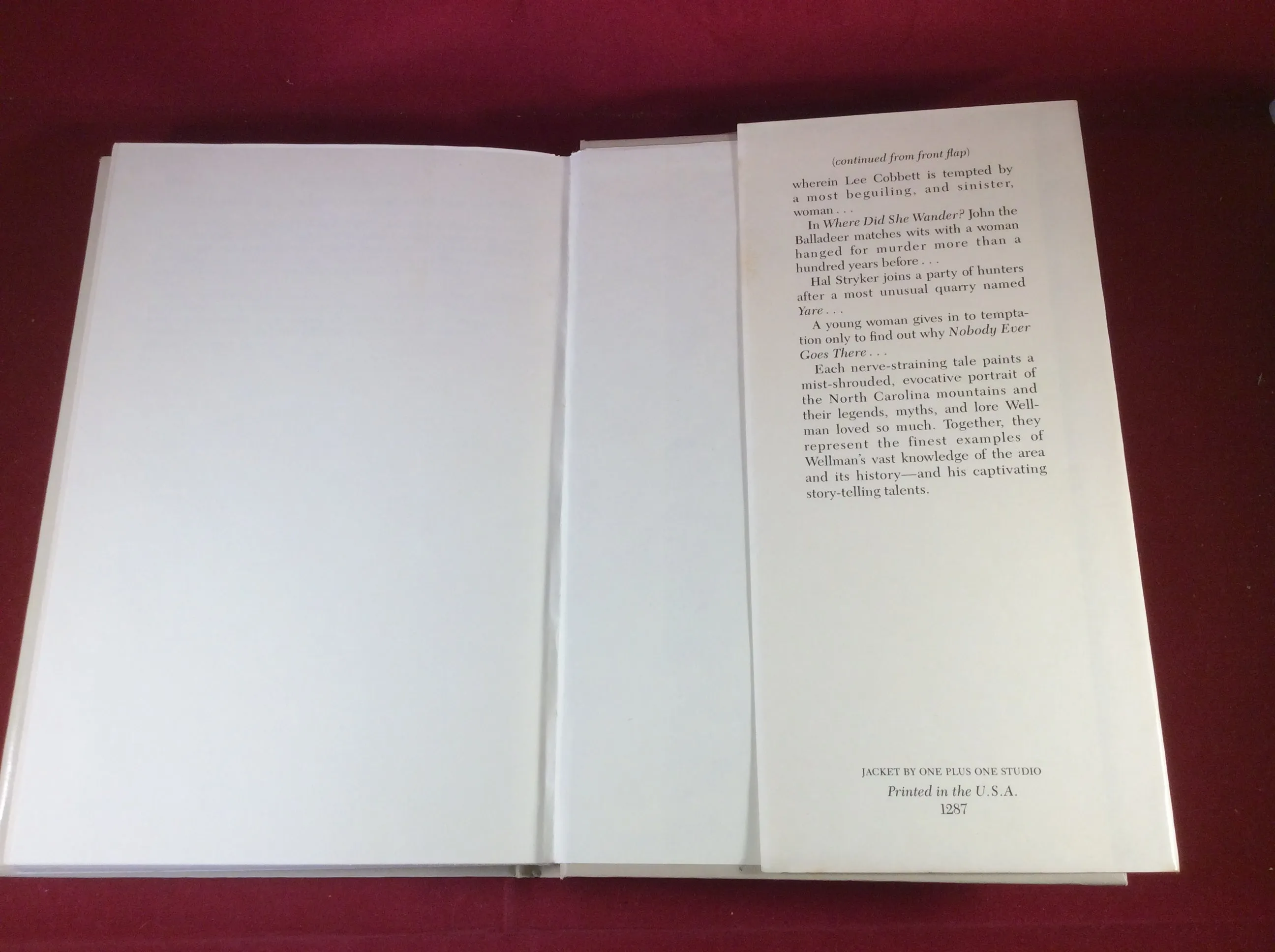 Manly Wade Wellman - The Valley So Low: Southern Mountain Stories, Doubleday, 1987, First Edition.
