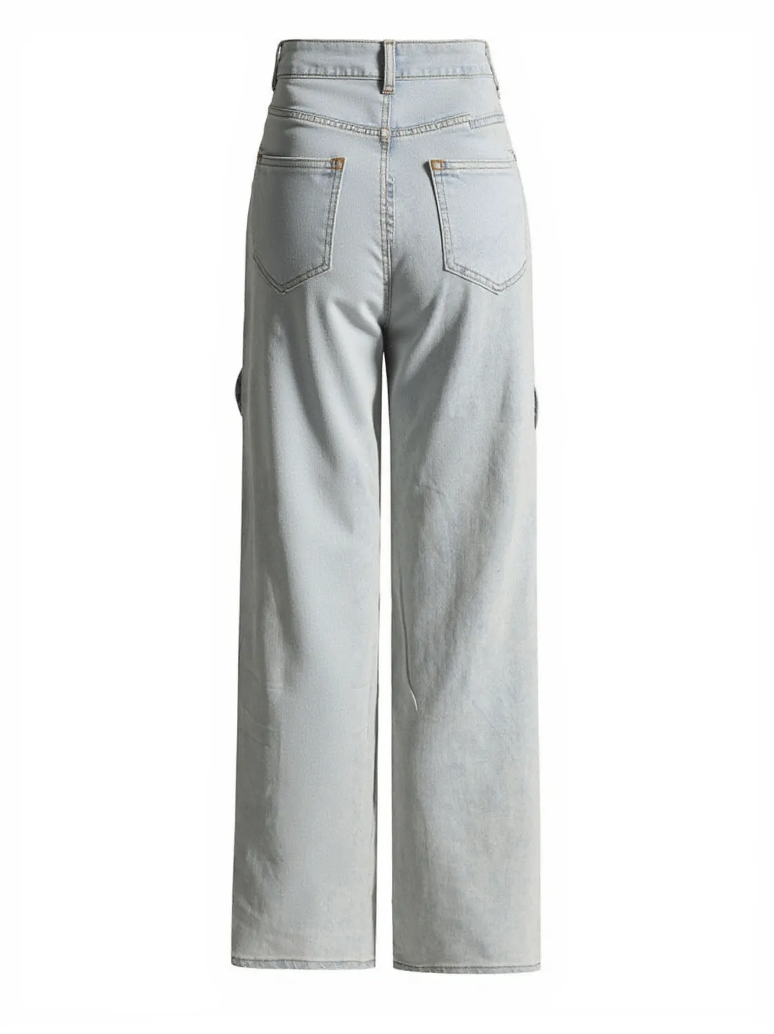 Mehetabel Cutout Denim Pants In Light Blue