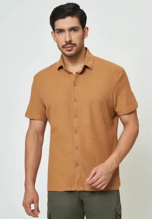 Men Brown Striped Casual Shirt