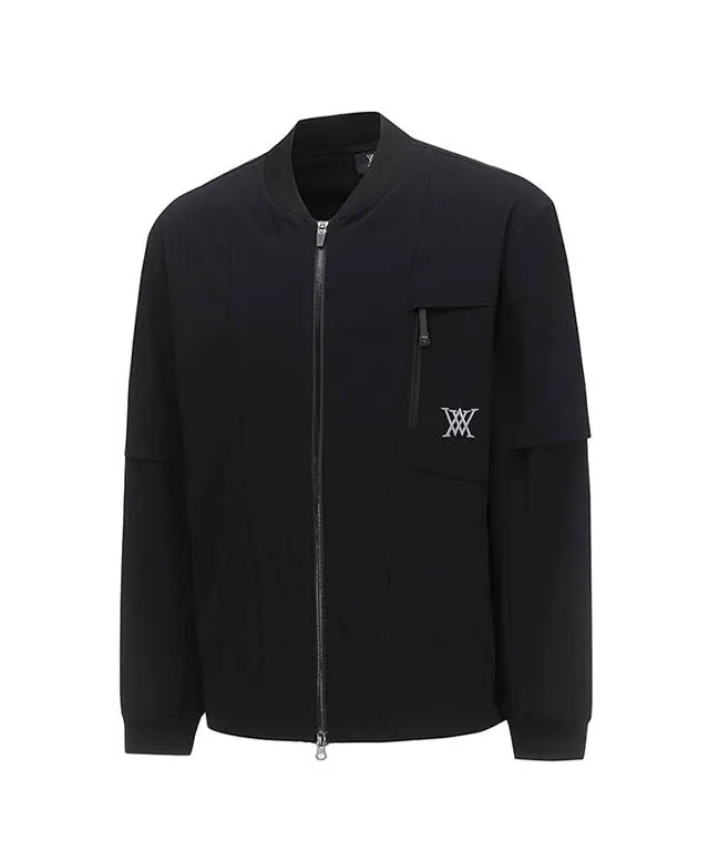 Men's Back Logo Point Jersey Jacket - Black