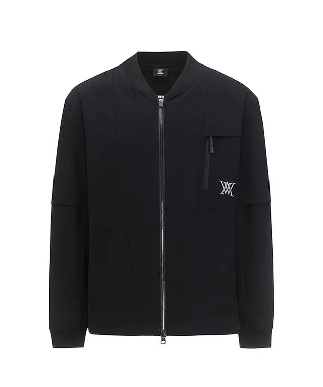 Men's Back Logo Point Jersey Jacket - Black