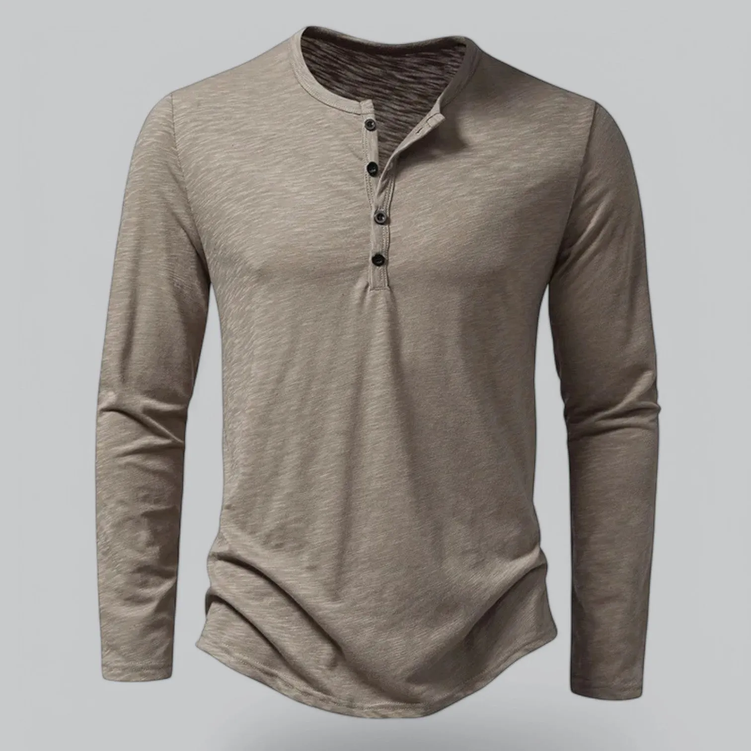 Men's Casual Cotton Henley T-Shirt | Long Sleeve, Soft Fabric, Comfortable Fit
