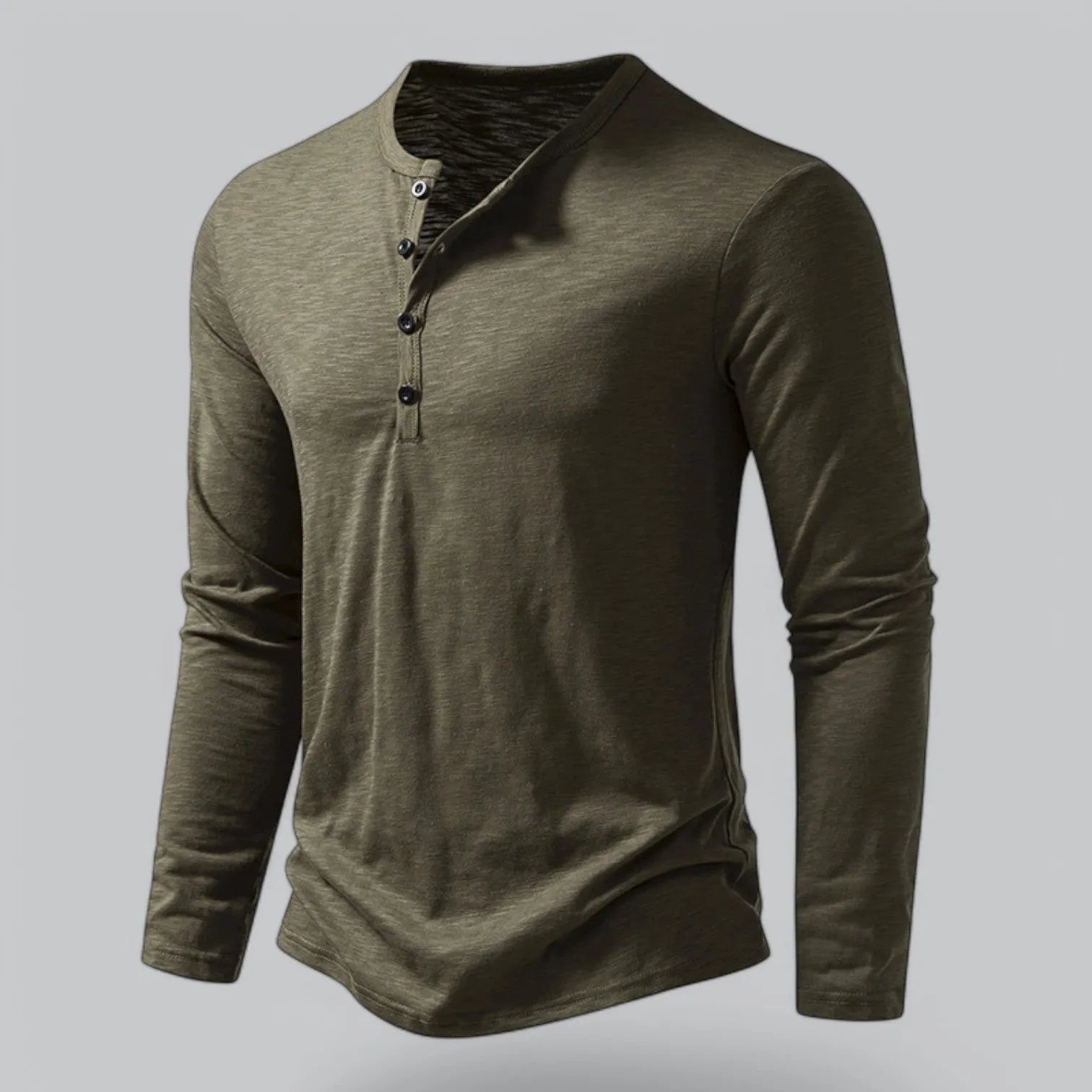 Men's Casual Cotton Henley T-Shirt | Long Sleeve, Soft Fabric, Comfortable Fit