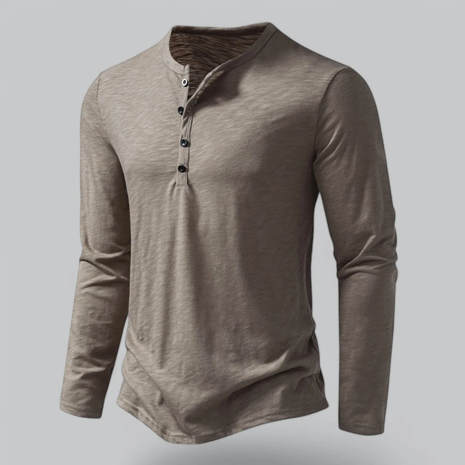 Men's Casual Cotton Henley T-Shirt | Long Sleeve, Soft Fabric, Comfortable Fit