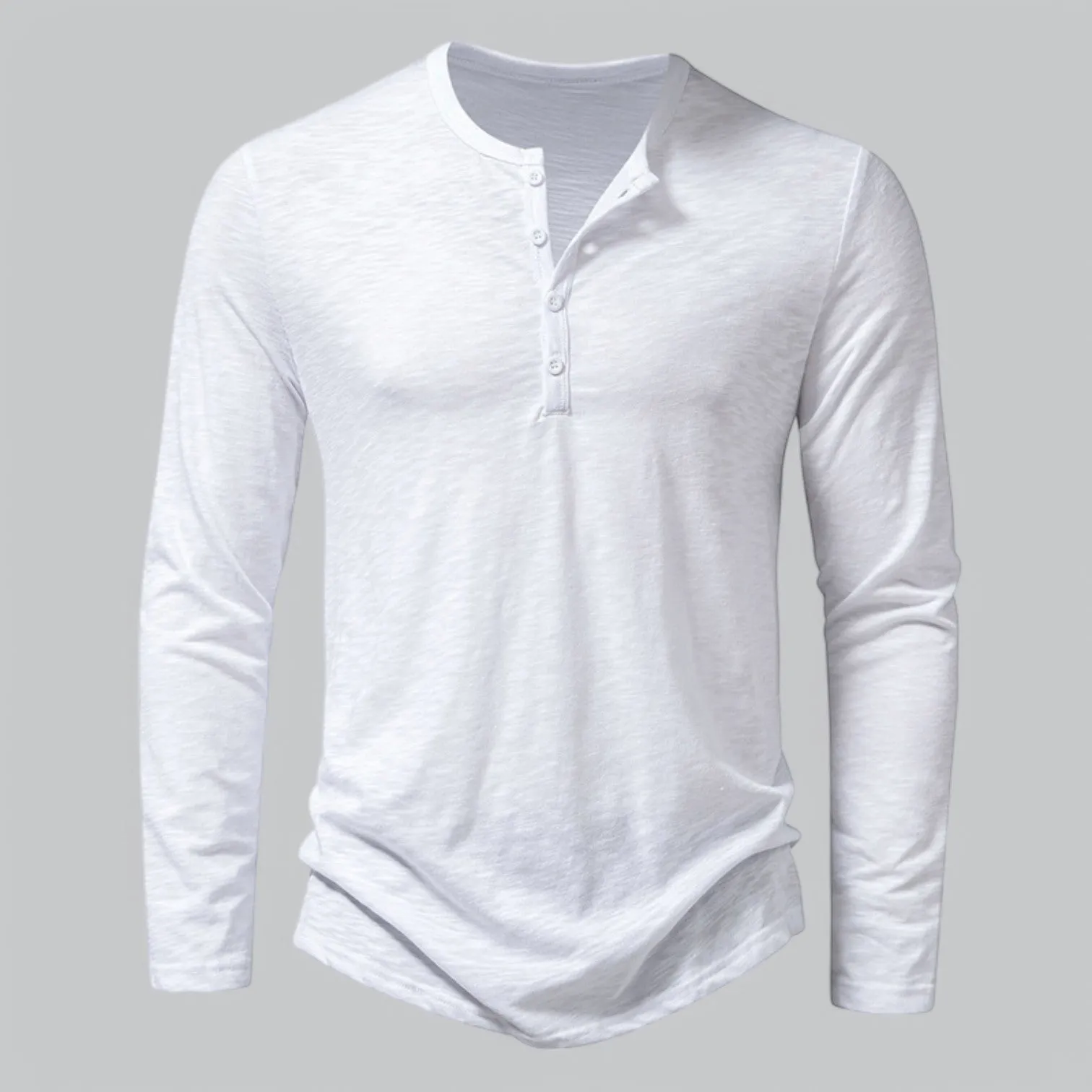 Men's Casual Cotton Henley T-Shirt | Long Sleeve, Soft Fabric, Comfortable Fit