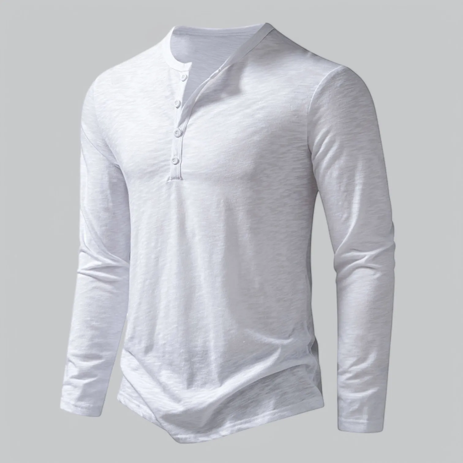 Men's Casual Cotton Henley T-Shirt | Long Sleeve, Soft Fabric, Comfortable Fit