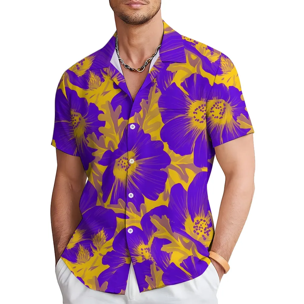 Men's Floral Pattern Casual Short Sleeve Shirt 2402000171