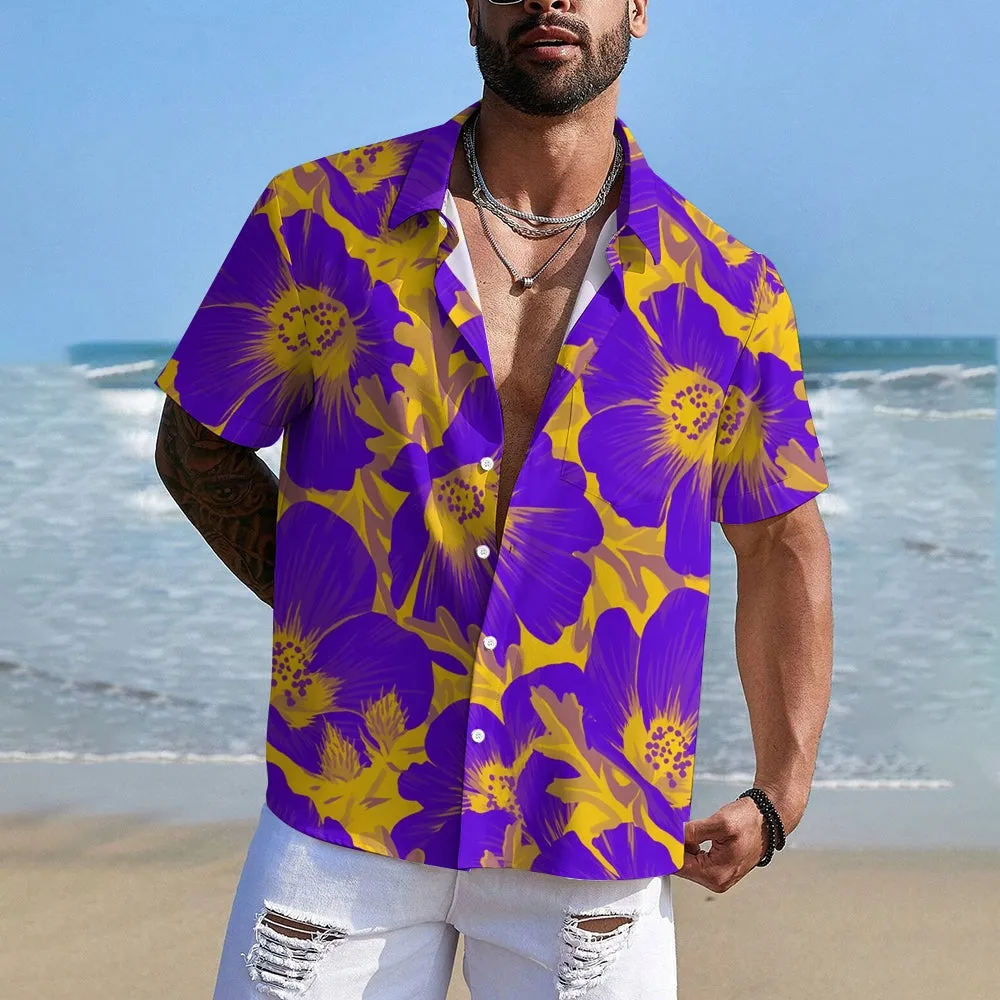 Men's Floral Pattern Casual Short Sleeve Shirt 2402000171
