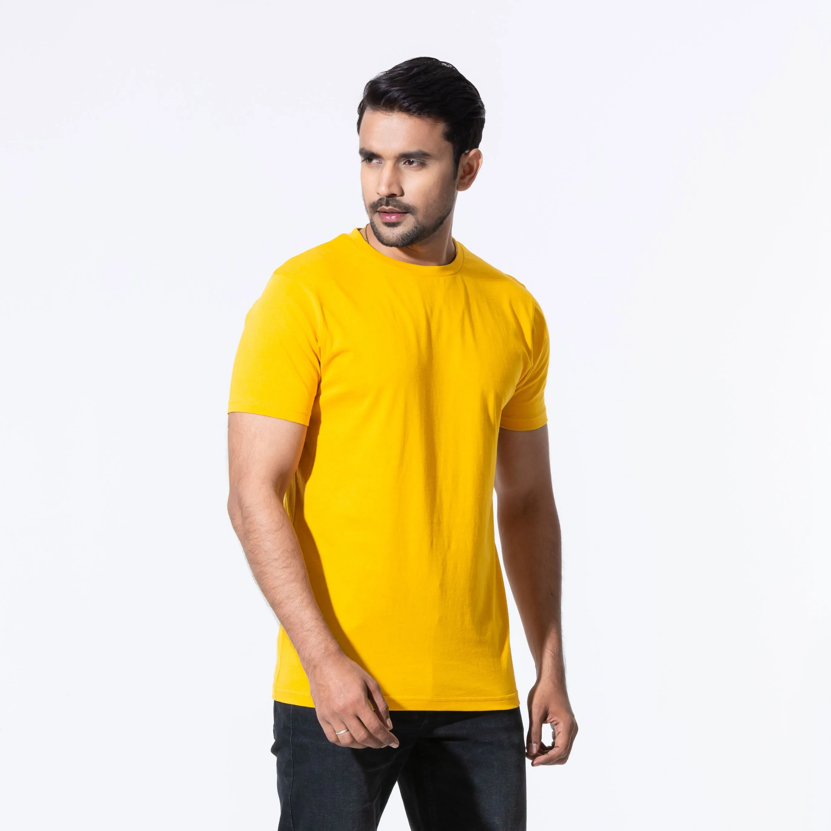 Mens Mustard Basic T-Shirt