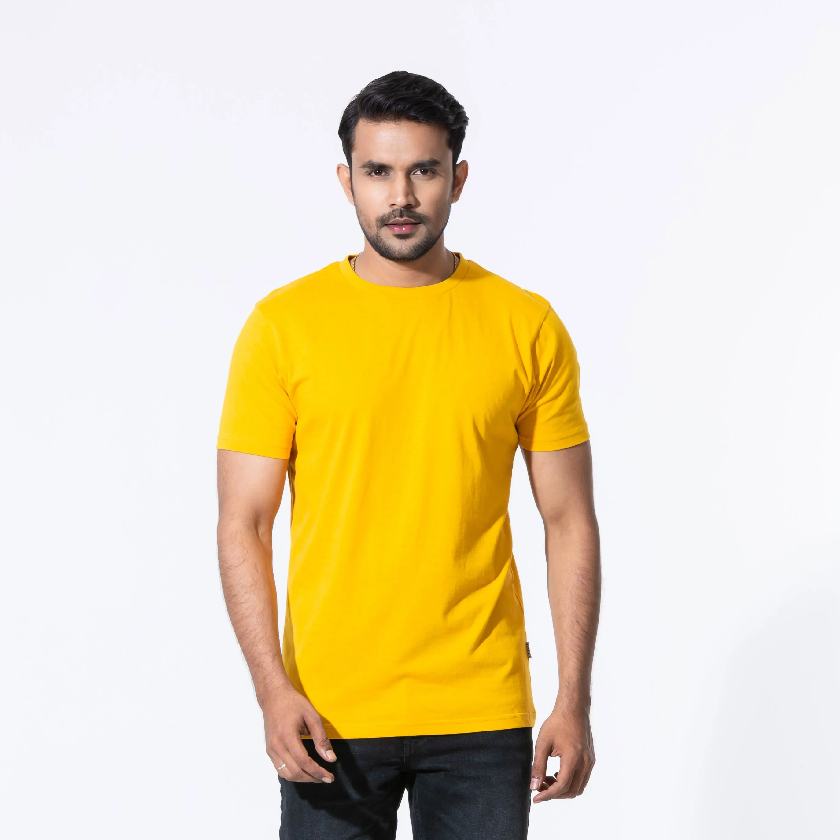 Mens Mustard Basic T-Shirt