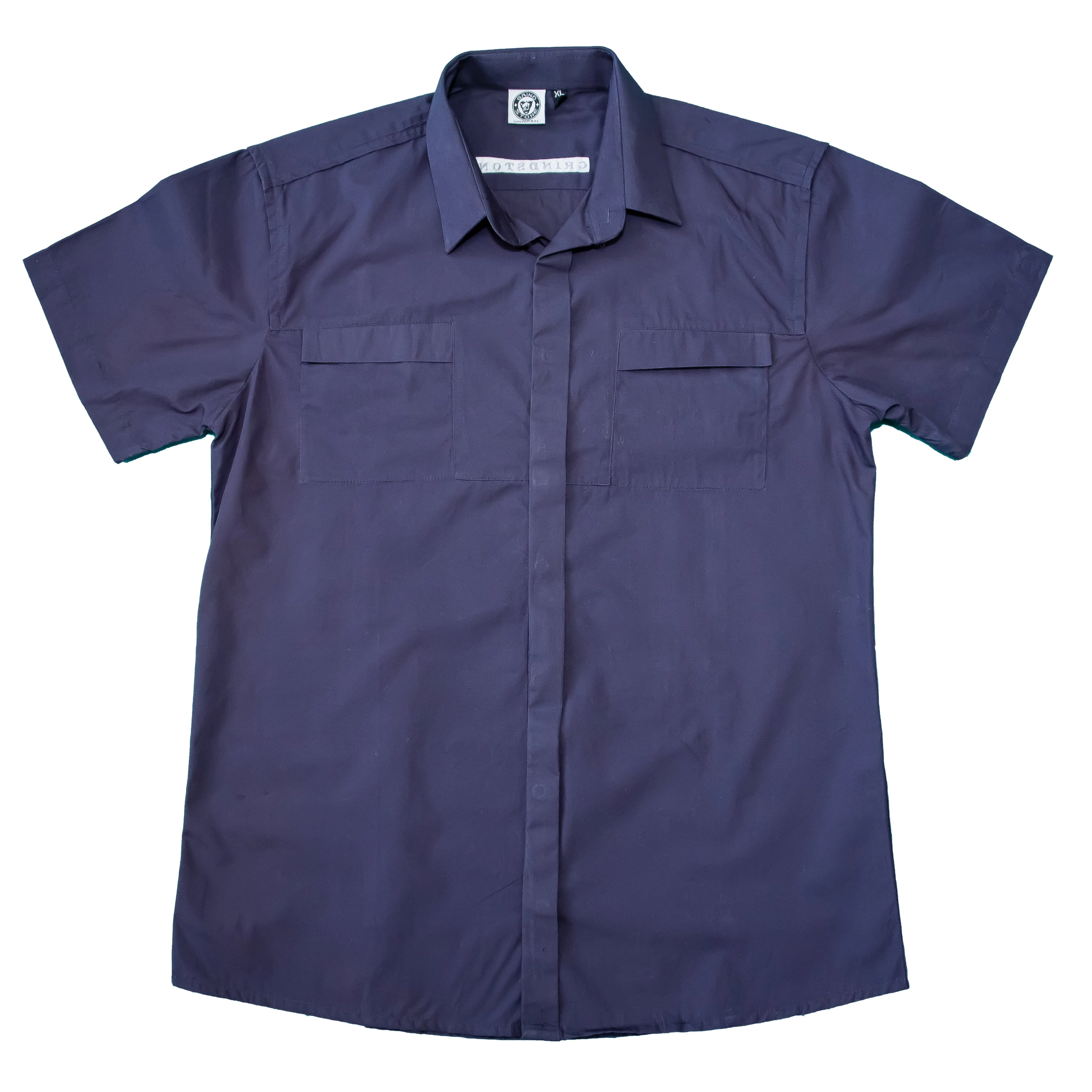 Men's Short Sleeve Button Up: Black, Brown, Purple