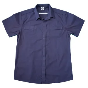 Men's Short Sleeve Button Up: Black, Brown, Purple
